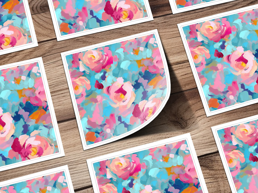 Colorful Abstract Floral Pattern Print Art Design