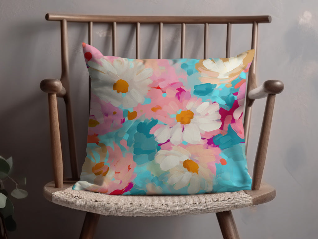 Colorful Floral Design Decorative Cushion Pillow Cover