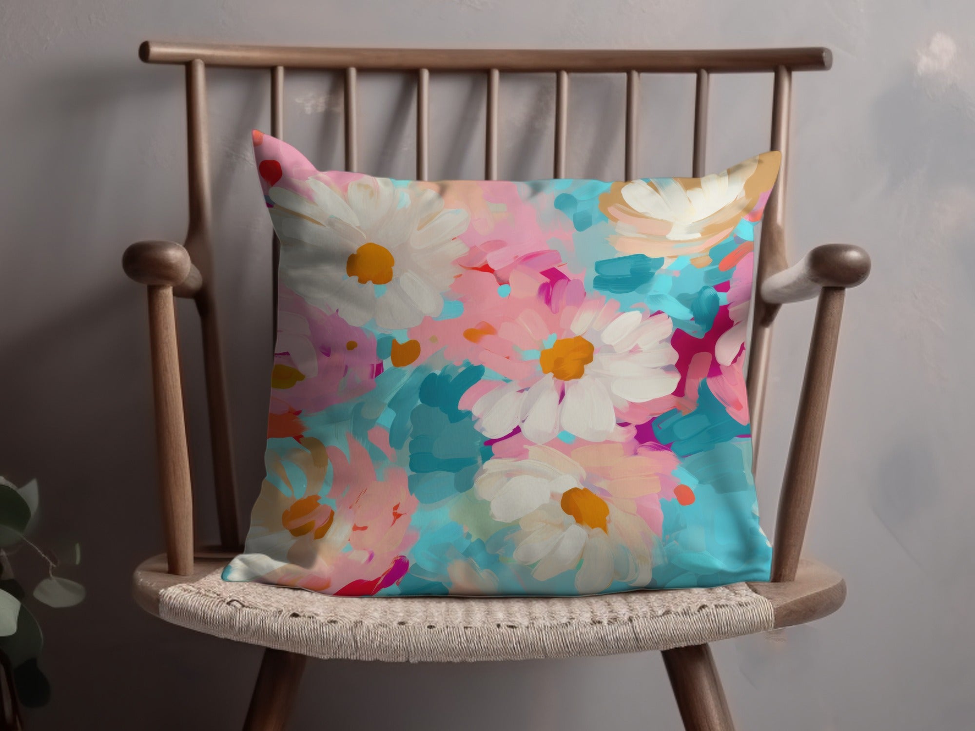 Colorful Floral Design Decorative Cushion Pillow Cover