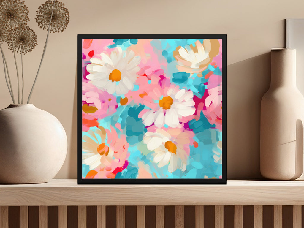 Colorful Abstract Floral Art Print for Home Decor