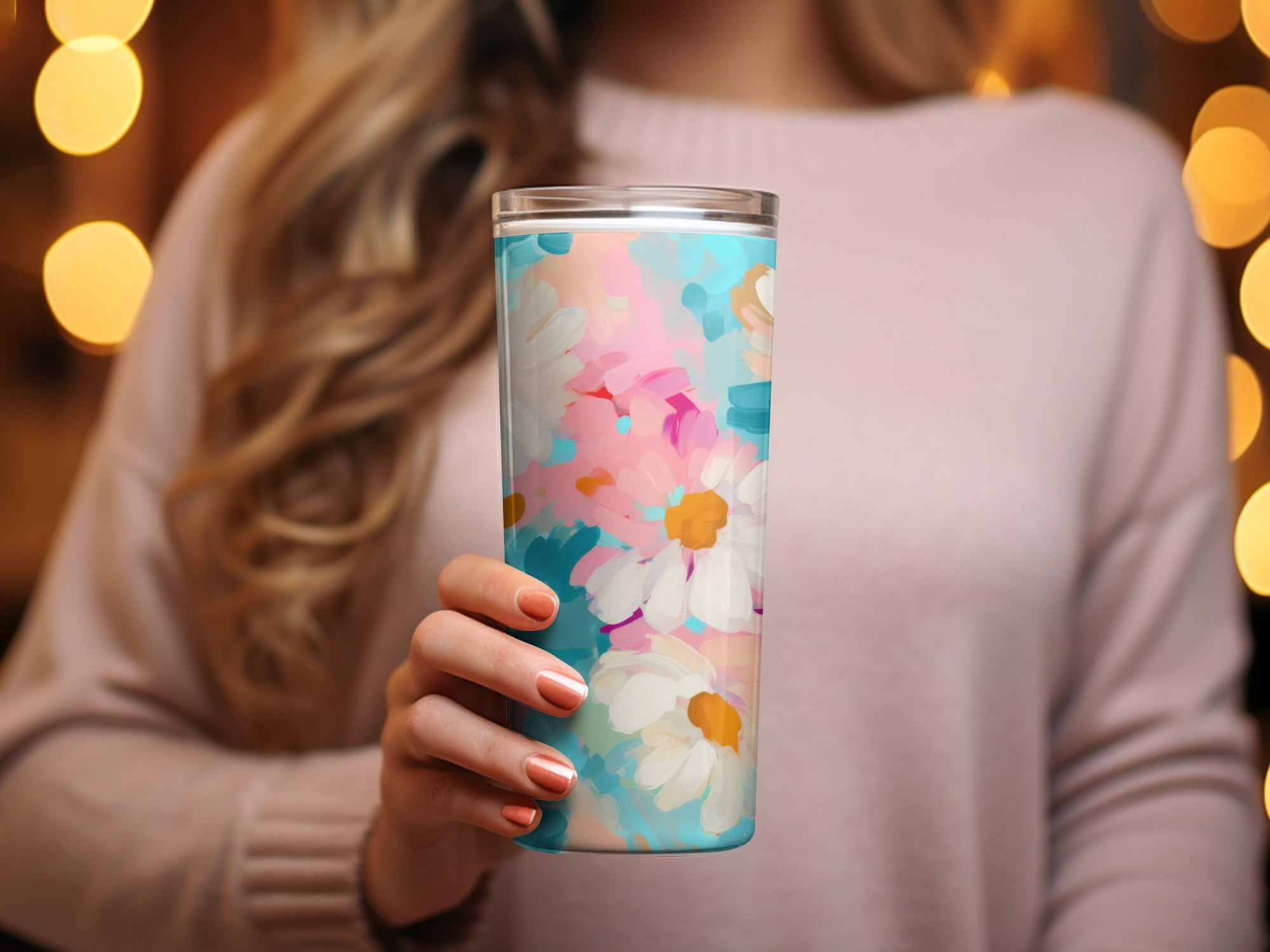 Colorful Floral Insulated Tumbler for Hot and Cold Drinks