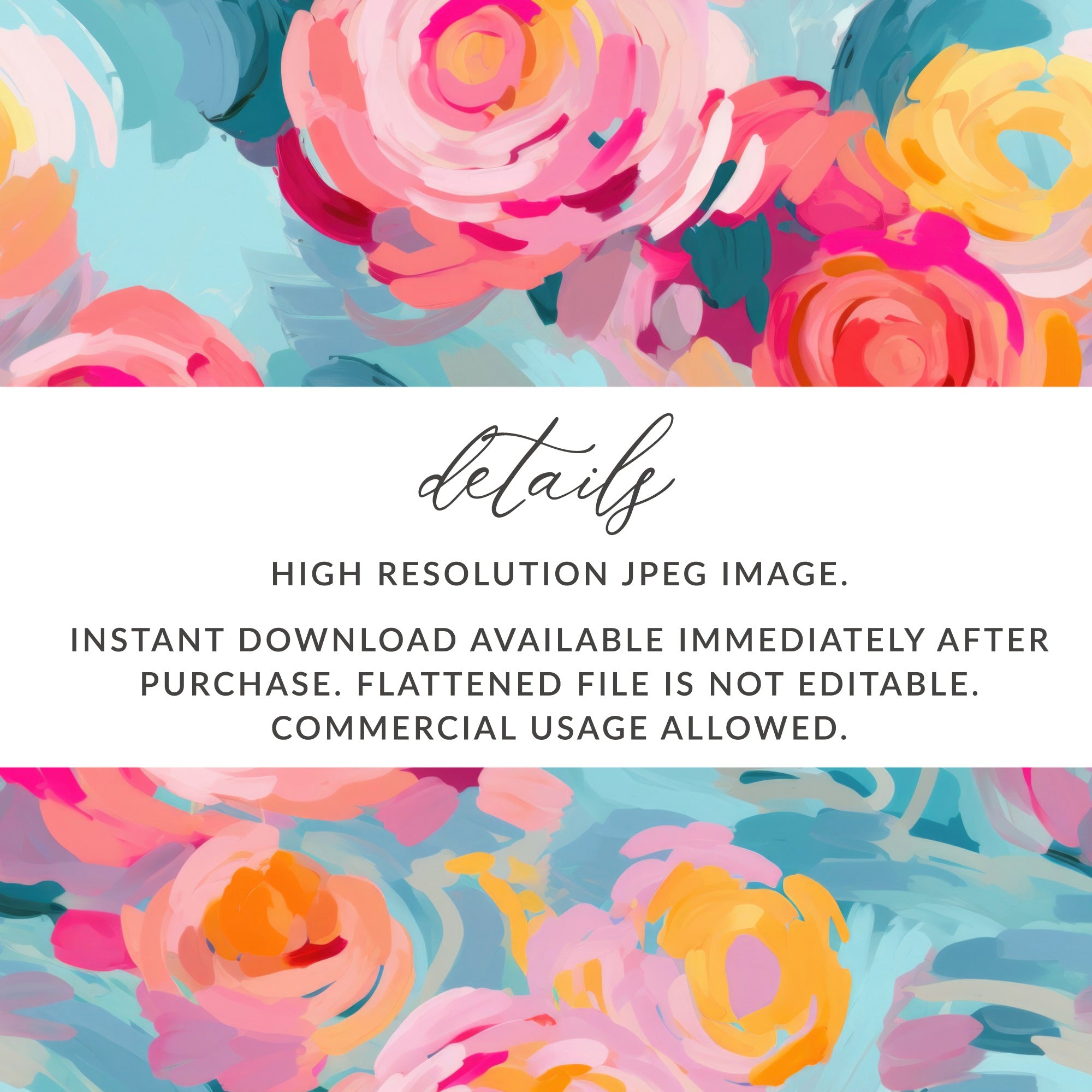 High Resolution Colorful Floral Digital Download
