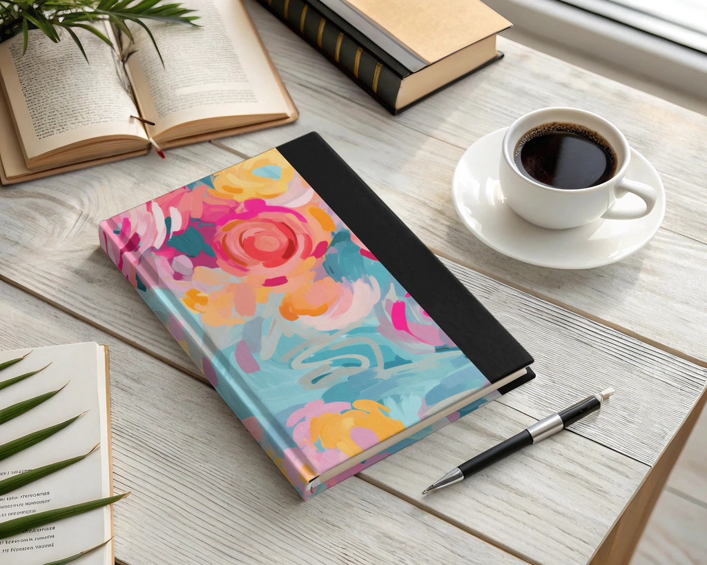 Colorful Floral Design Hardcover Journal Notebook