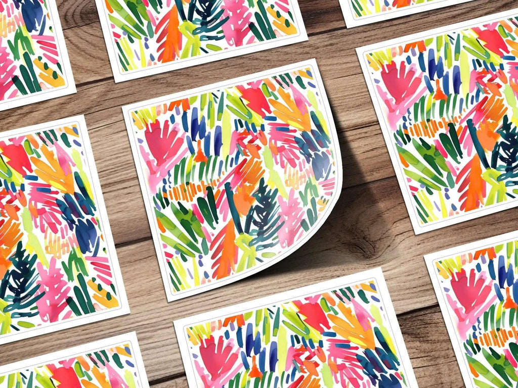 Abstract Brushstrokes Digital Paper, Colorful Seamless Pattern, Modern Art Print, Fabric Design, Scrapbooking, Digital Download - Moore and Mountain