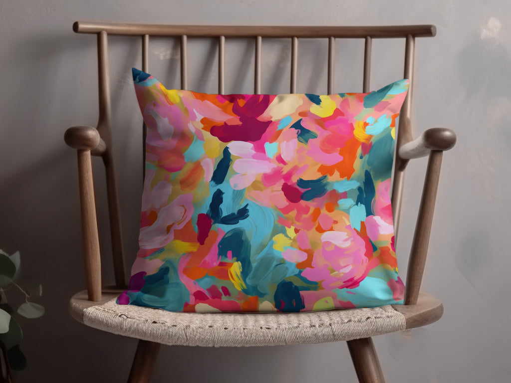 Vibrant Multicolor Abstract Design Throw Pillow Pillow