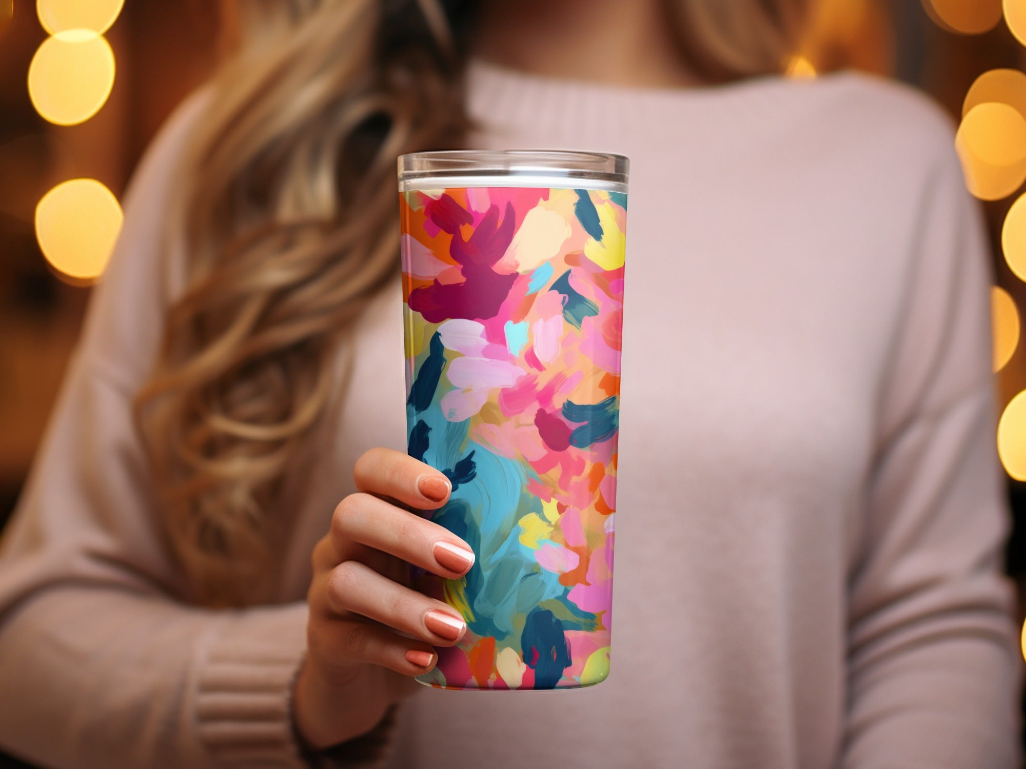 Colorful Artistic Pattern Insulated Tumbler Cup