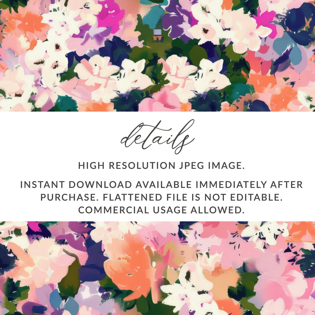Abstract Colorful Floral Arrangement Painting Digital Acrylic Floral Purple and Pink - Moore and Mountain