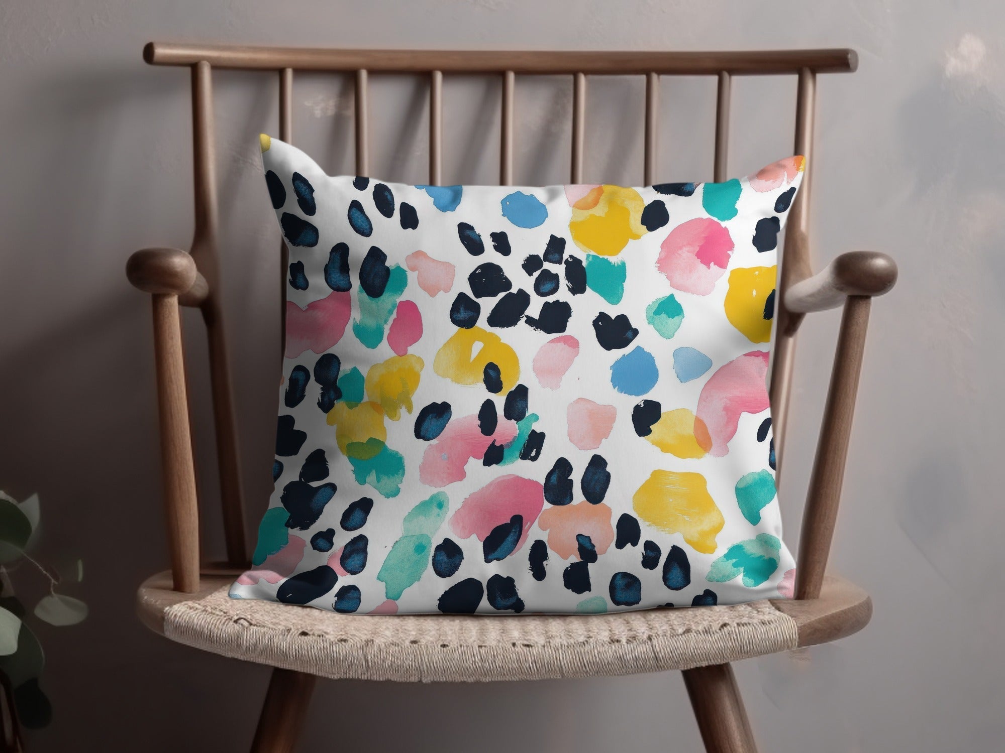 Abstract Colorful Watercolor Spots Pattern on White Digital - Moore and Mountain