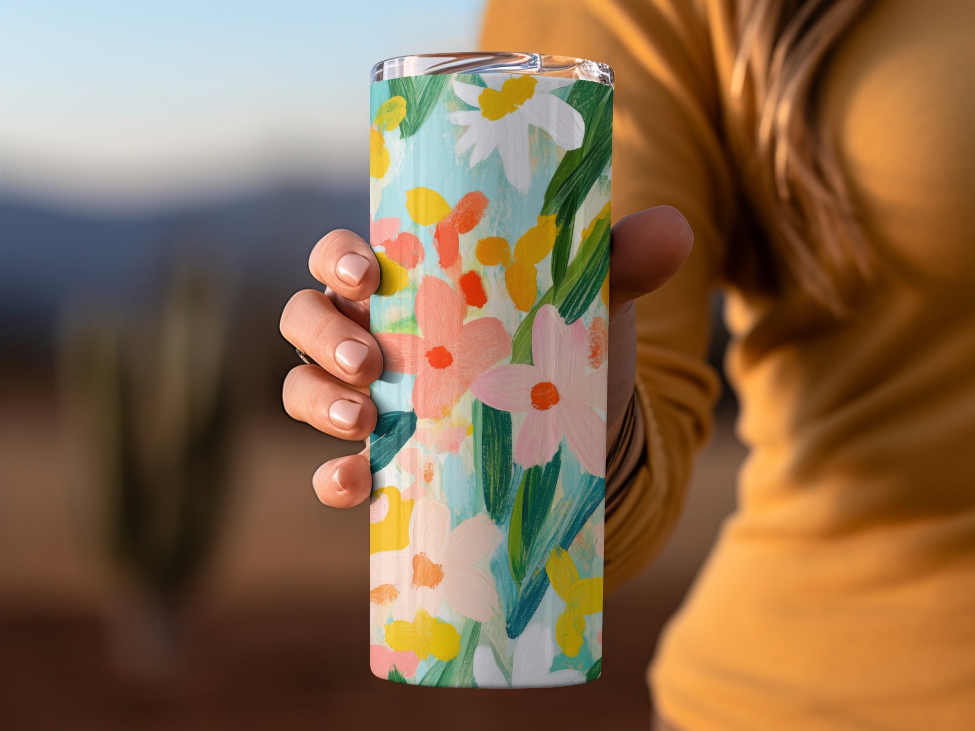 Floral Pattern Insulated Tumbler for Drinks Tumbler