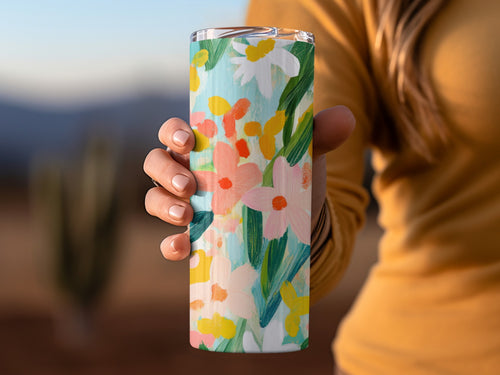 Floral Pattern Insulated Tumbler for Drinks Tumbler