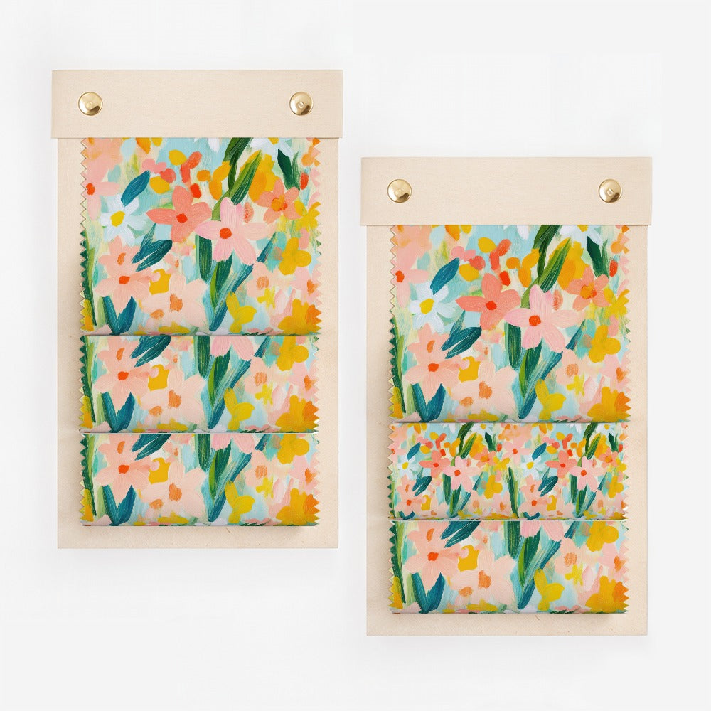 Floral Patterned Display with Assorted Fabric Swatches