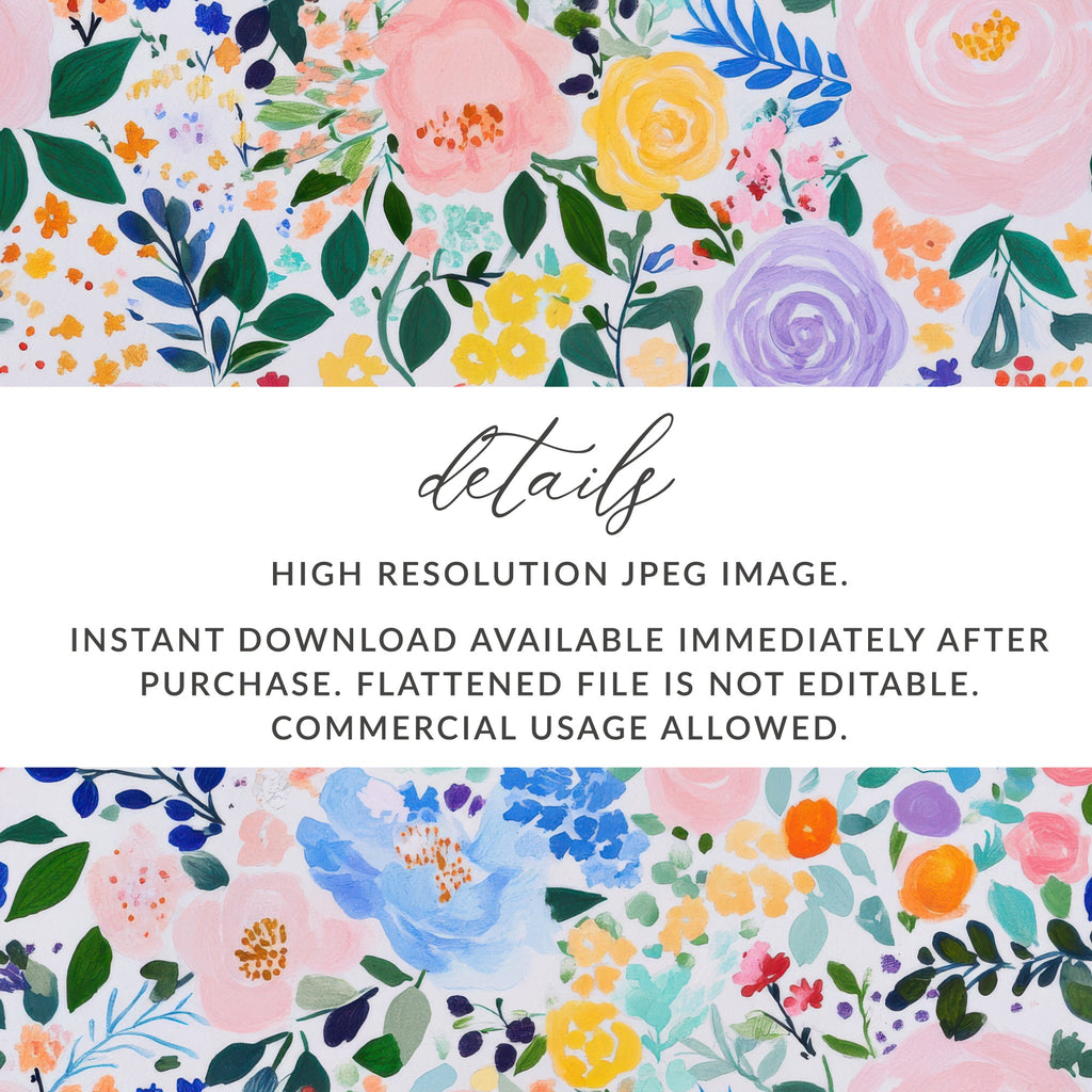 Abstract Floral Seamless Pattern, Digital Paper, Acrylic Flowers, Colorful Floral Design, Fine Art Floral, Digital Product - Moore and Mountain