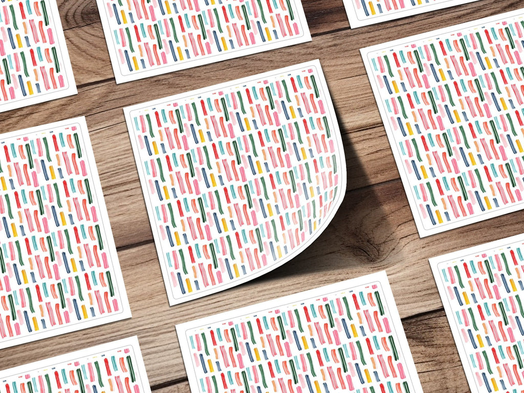 Abstract Lines Vibrant Watercolor Strokes Seamless Pattern Design Digital - Moore and Mountain