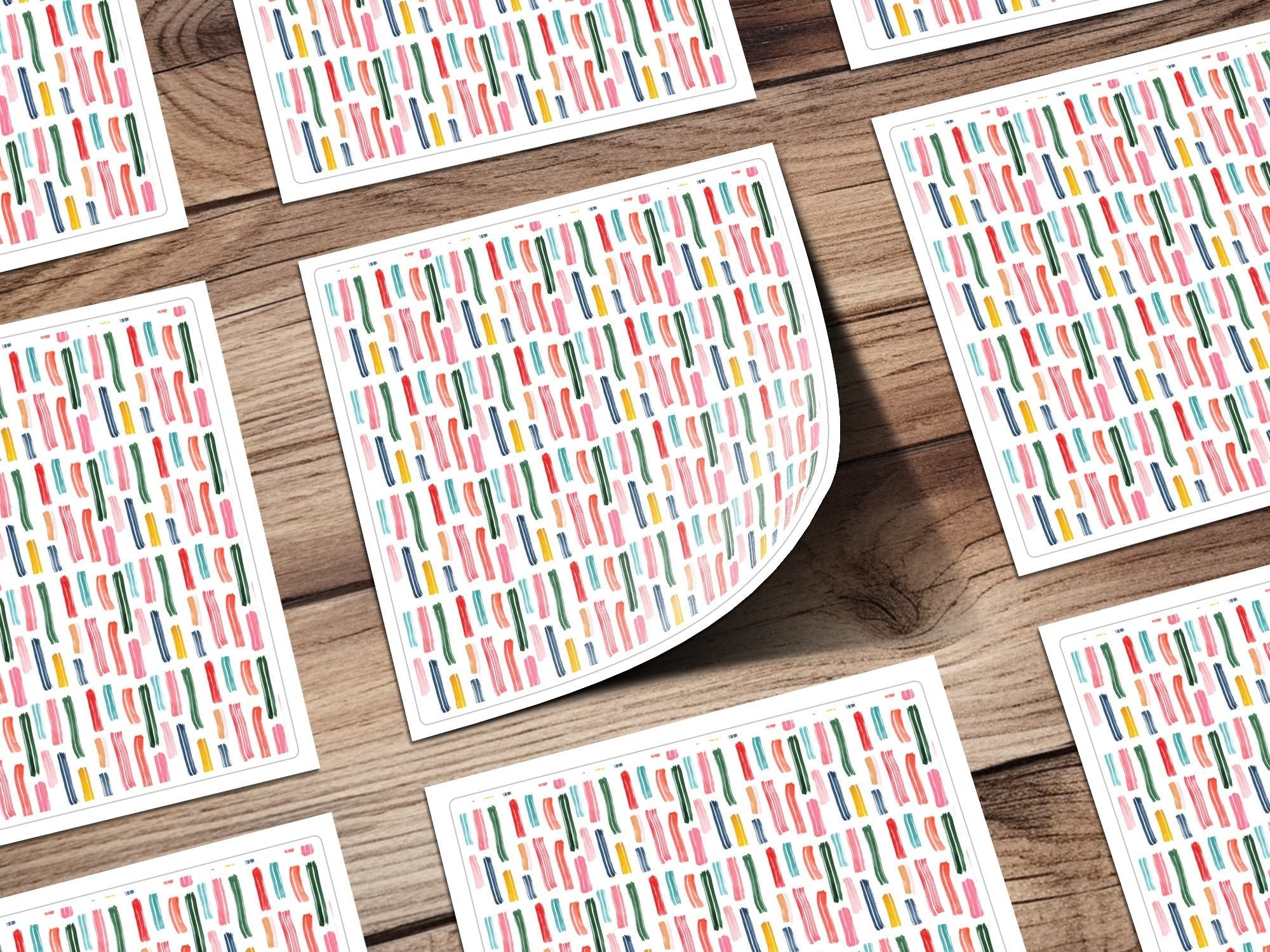 Abstract Lines Vibrant Watercolor Strokes Seamless Pattern Design Digital - Moore and Mountain