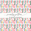 Abstract Lines Vibrant Watercolor Strokes Seamless Pattern Design Digital - Moore and Mountain