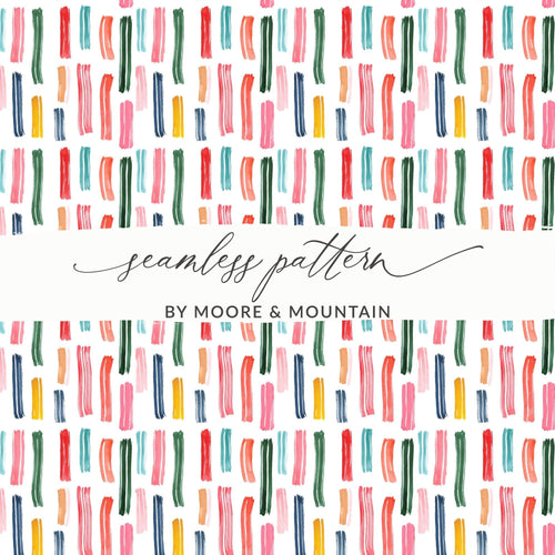 Abstract Lines Vibrant Watercolor Strokes Seamless Pattern Design Digital - Moore and Mountain