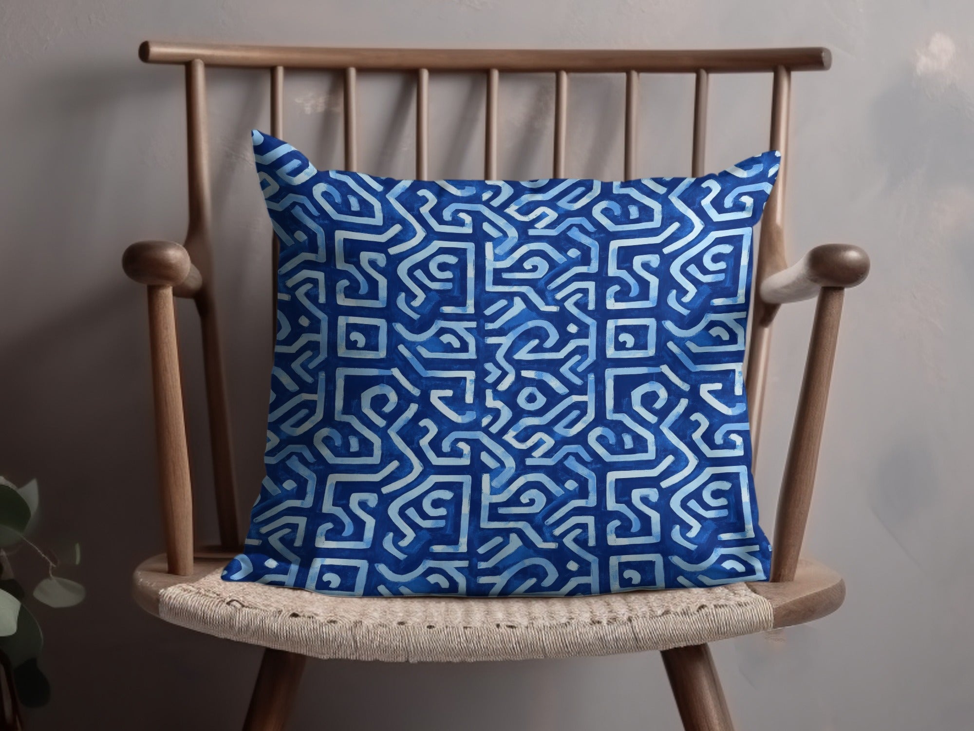 Abstract Maze Pattern in Blue Shades Cool Design Digital - Moore and Mountain
