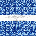 Abstract Maze Pattern in Blue Shades Cool Design Digital - Moore and Mountain