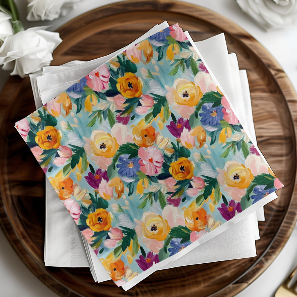 Abstract Painted Floral Artwork Spring Jewel Tones - Moore and Mountain