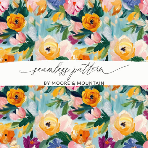 Abstract Painted Floral Artwork Spring Jewel Tones - Moore and Mountain