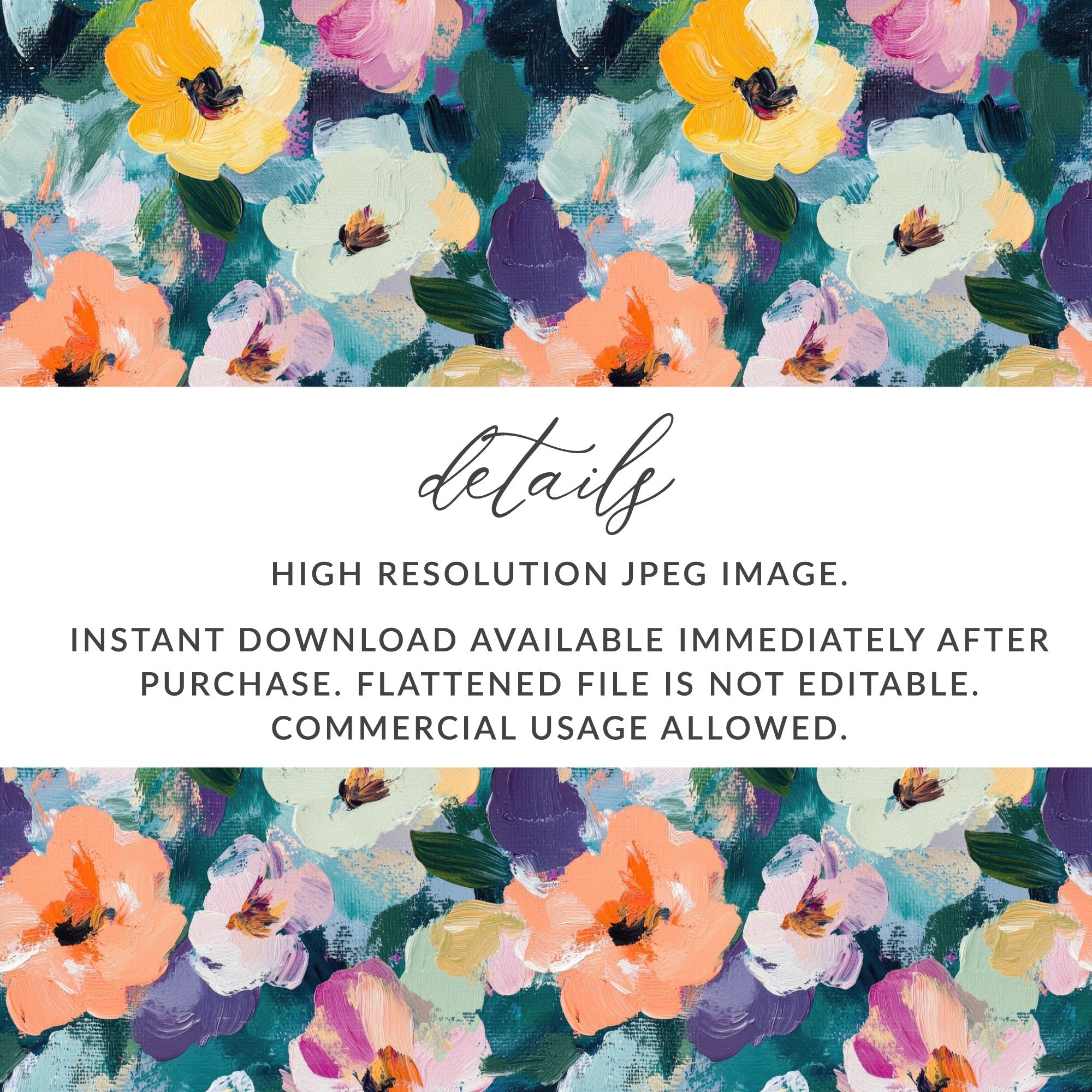 Abstract Painted Floral Spring Flowers Impression Digital - Moore and Mountain