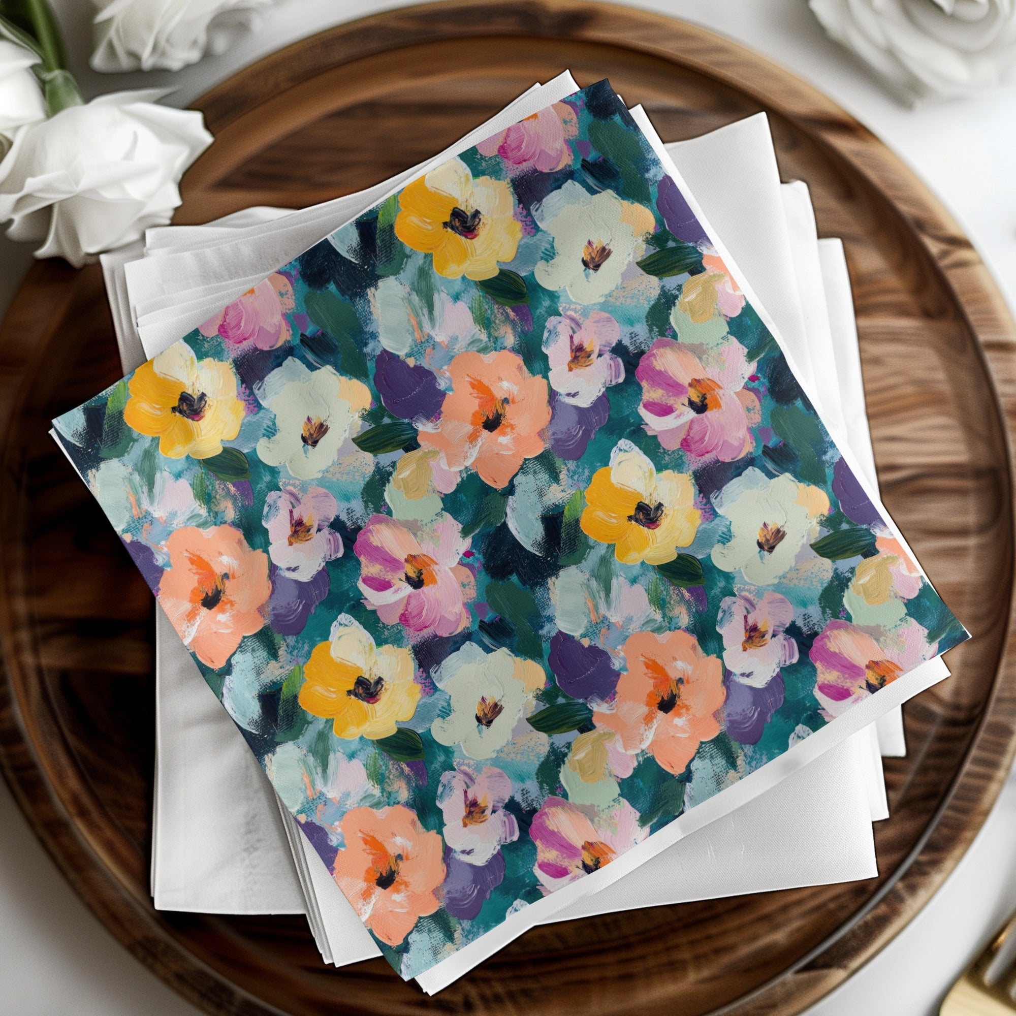 Abstract Painted Floral Spring Flowers Impression Digital - Moore and Mountain