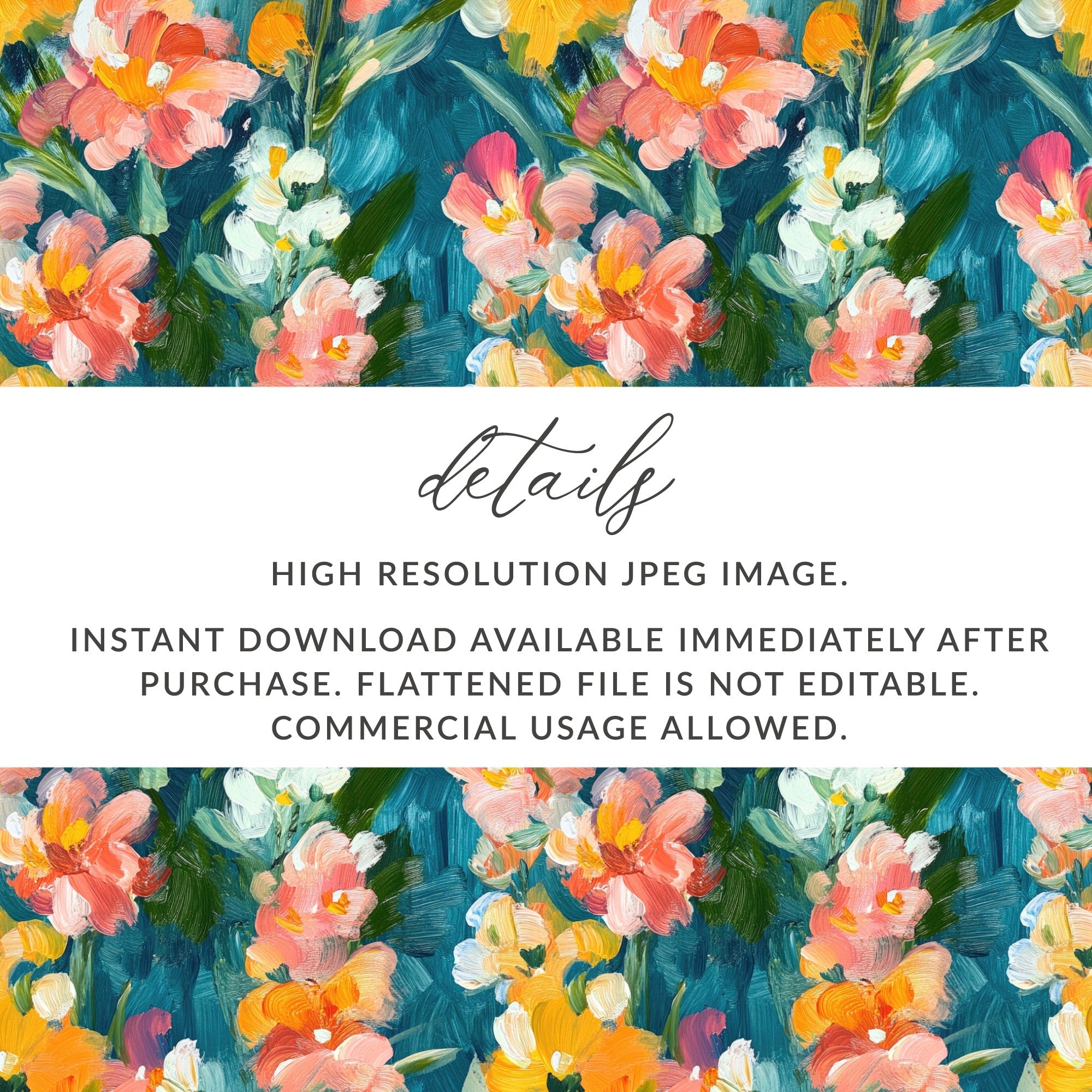 Abstract Painted Floral Spring Hues Seamless Art - Moore and Mountain