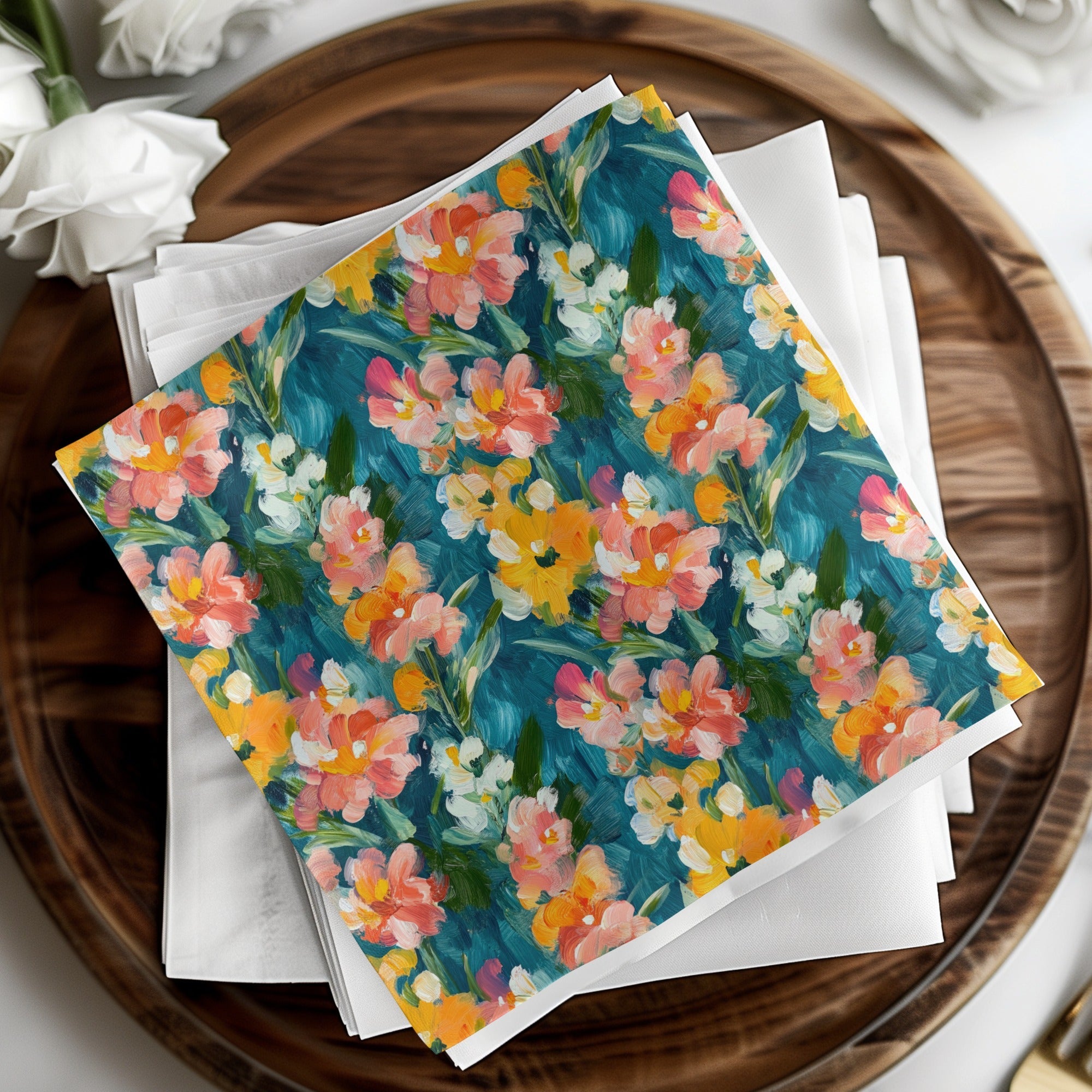 Abstract Painted Floral Spring Hues Seamless Art - Moore and Mountain