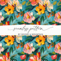 Abstract Painted Flowers Pattern Spring Colors Delightful - Moore and Mountain