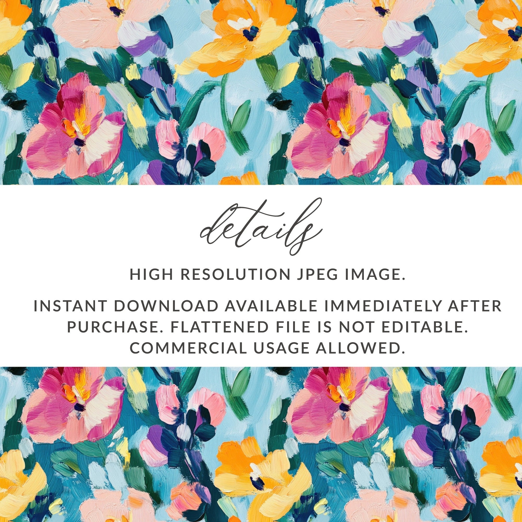 Abstract Painted Spring Floral Design Jewel Tones - Moore and Mountain