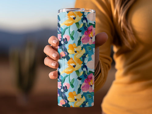 Abstract Painted Spring Floral Design Jewel Tones - Moore and Mountain
