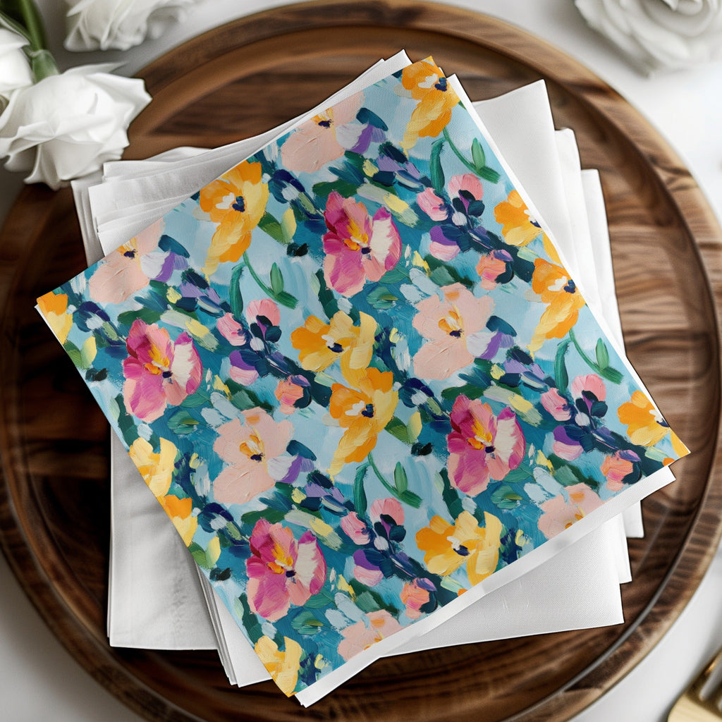 Abstract Painted Spring Floral Design Jewel Tones - Moore and Mountain