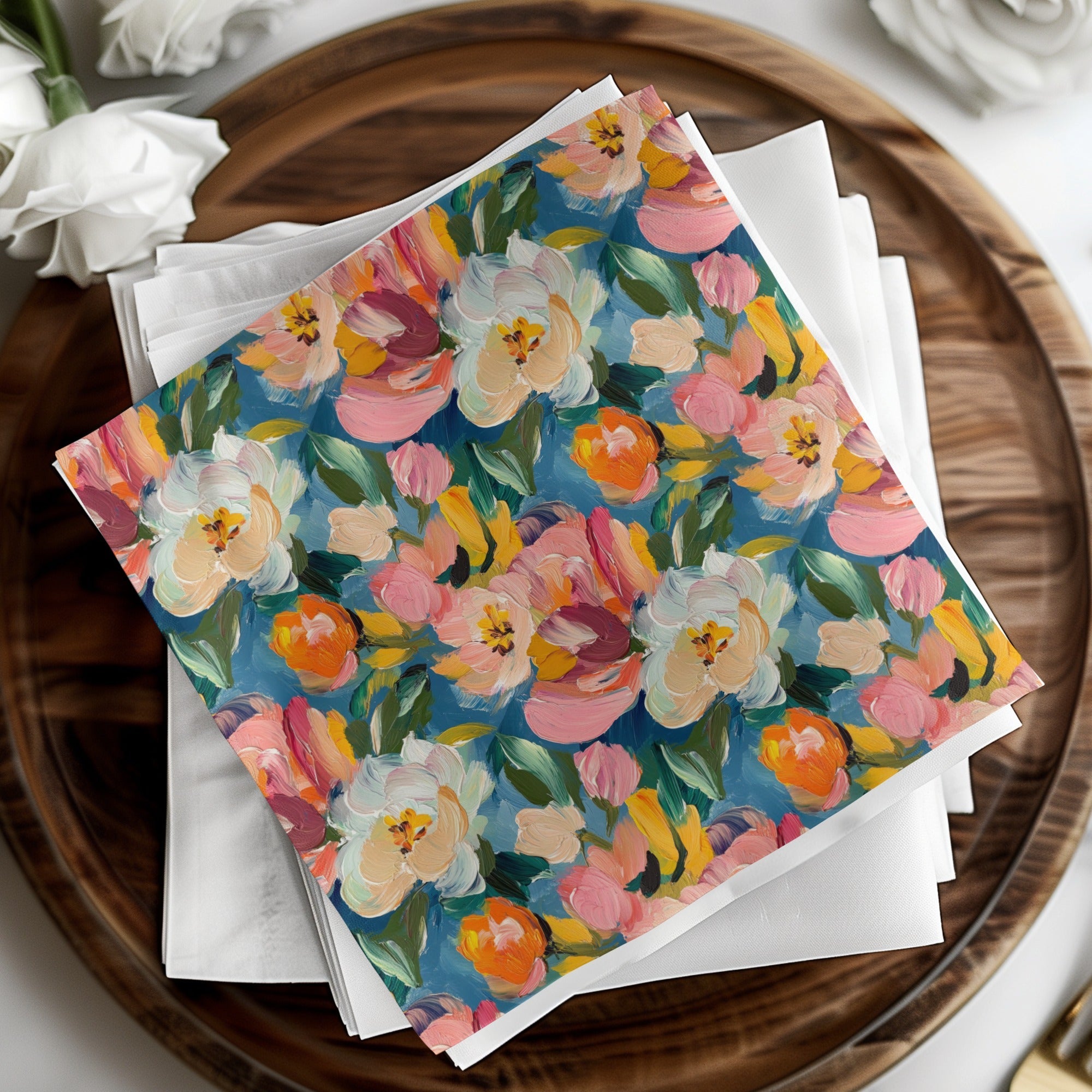 Abstract Painted Spring Floral Garden Impression - Moore and Mountain