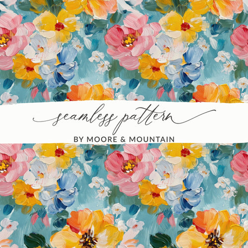 Abstract Painted Spring Floral Pattern Art Digital - Moore and Mountain