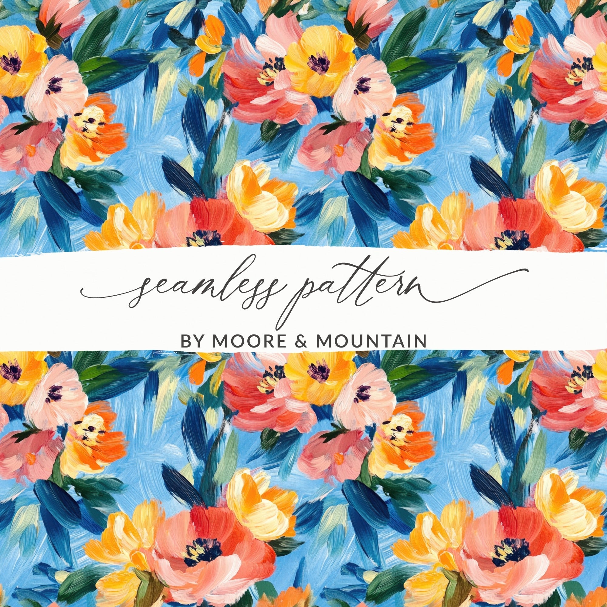 Abstract Painted Spring Floral Pattern for Home Decor - Moore and Mountain