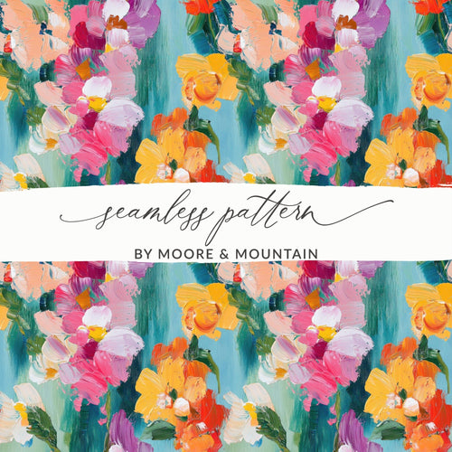 Acrylic Floral Vivid Spring Impression Painted Abstract - Moore and Mountain