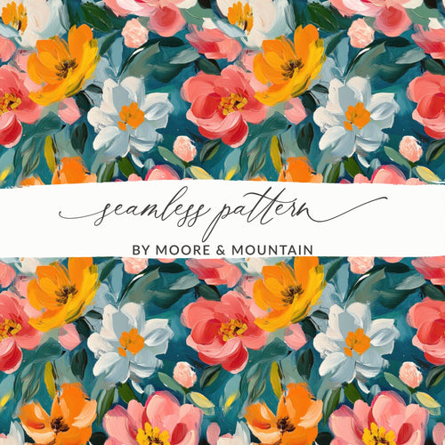Acrylic Floral with Spring Colors Painting Digital - Moore and Mountain