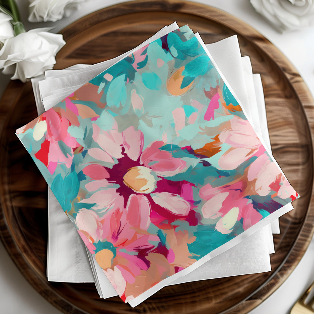Vibrant Floral Pattern Cloth Napkin Set for Elegant Table