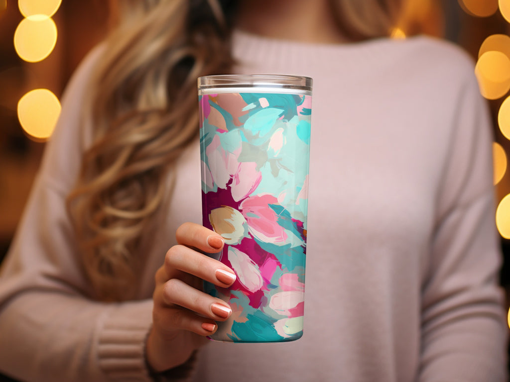 Colorful Floral Insulated Tumbler Perfect for Hot and Cold