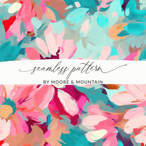 Vibrant Floral Abstract Seamless Pattern Design