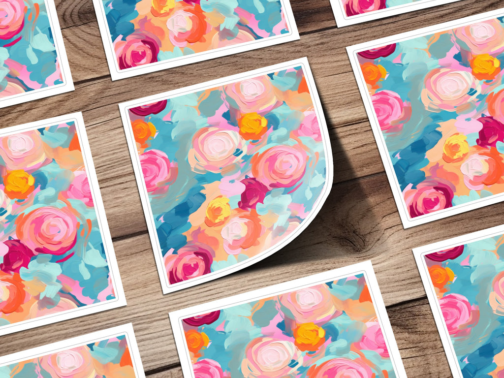 Vibrant Floral Abstract Art Print for Home Decor
