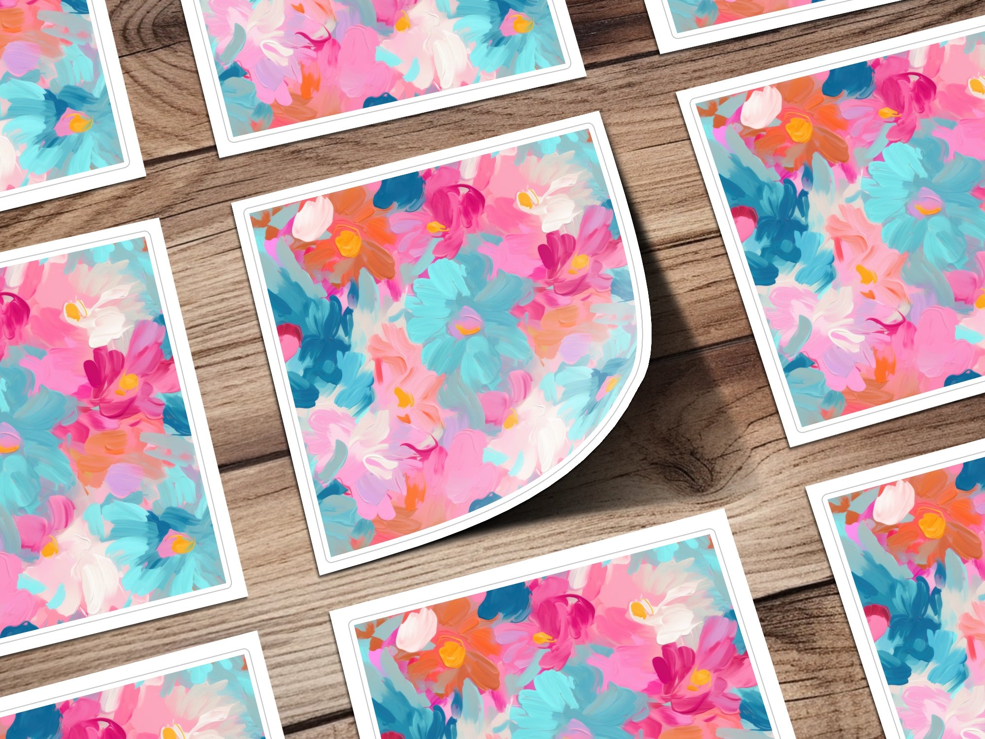 Vibrant Floral Art Print with Bold Brushstrokes Design