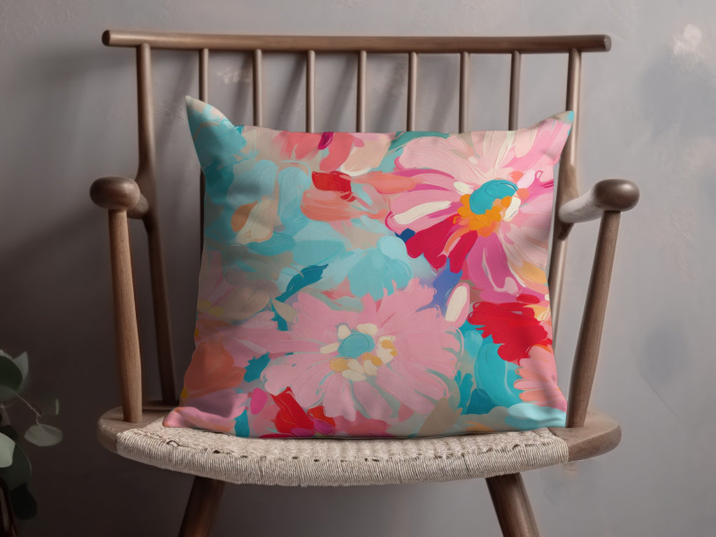 Colorful Floral Print Cushion Cover for Home Decor