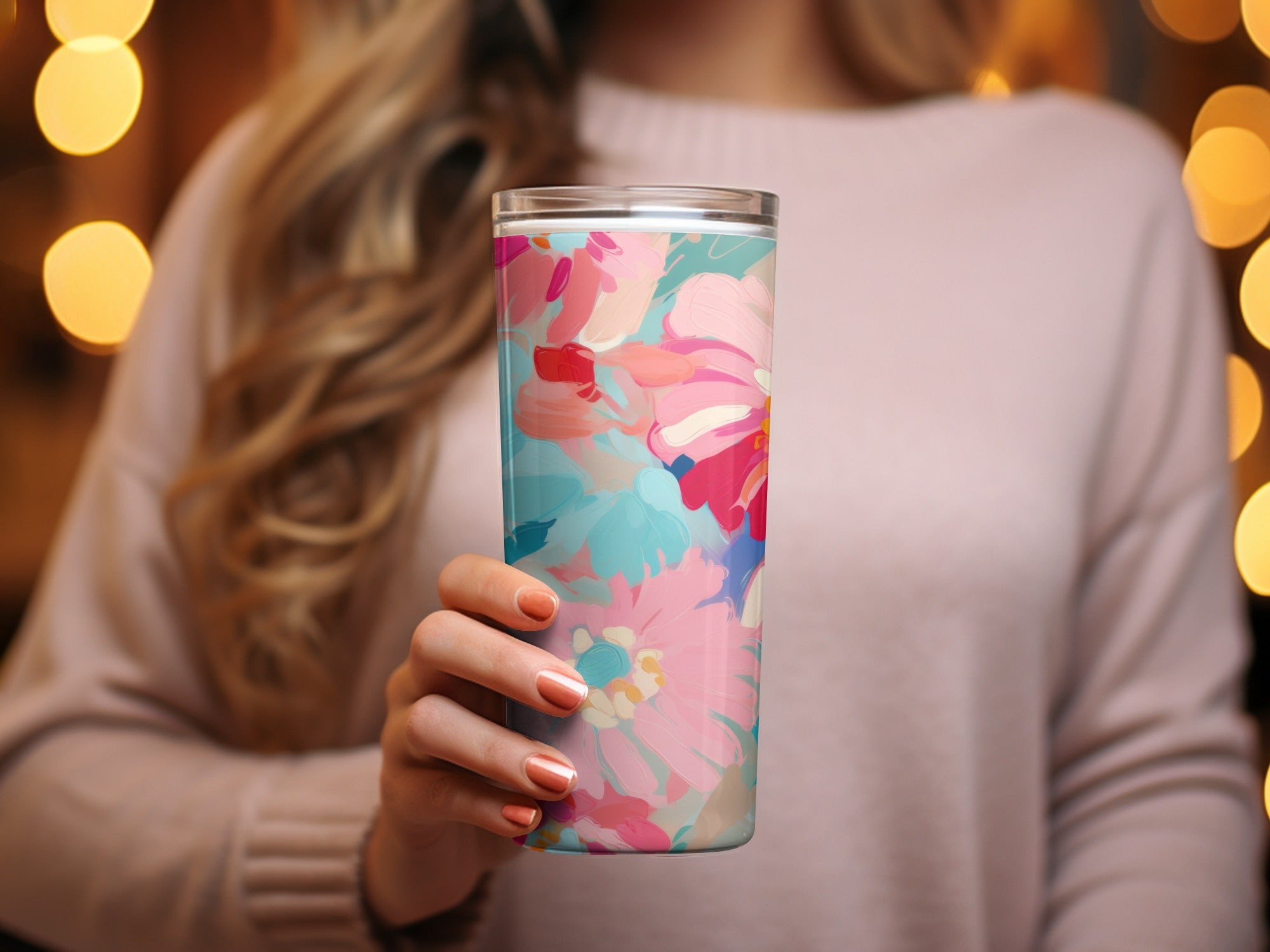 Vibrant Floral Insulated Tumbler for Beverages