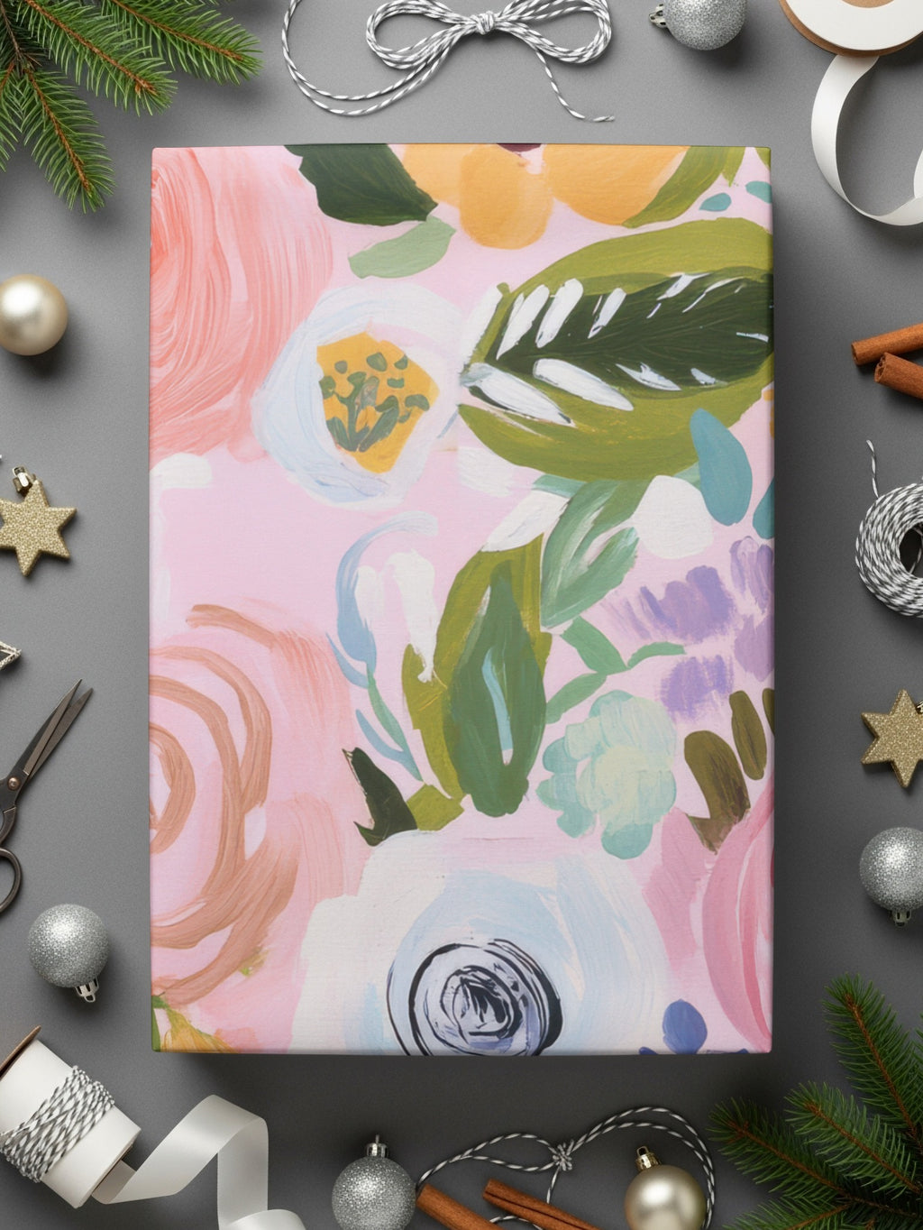 Acrylic Pink Floral Seamless Pattern, Fine Art Floral, Gouache Painted Flowers Digital Paper, Printable Fabric Design, Repeat Pattern - Moore and Mountain