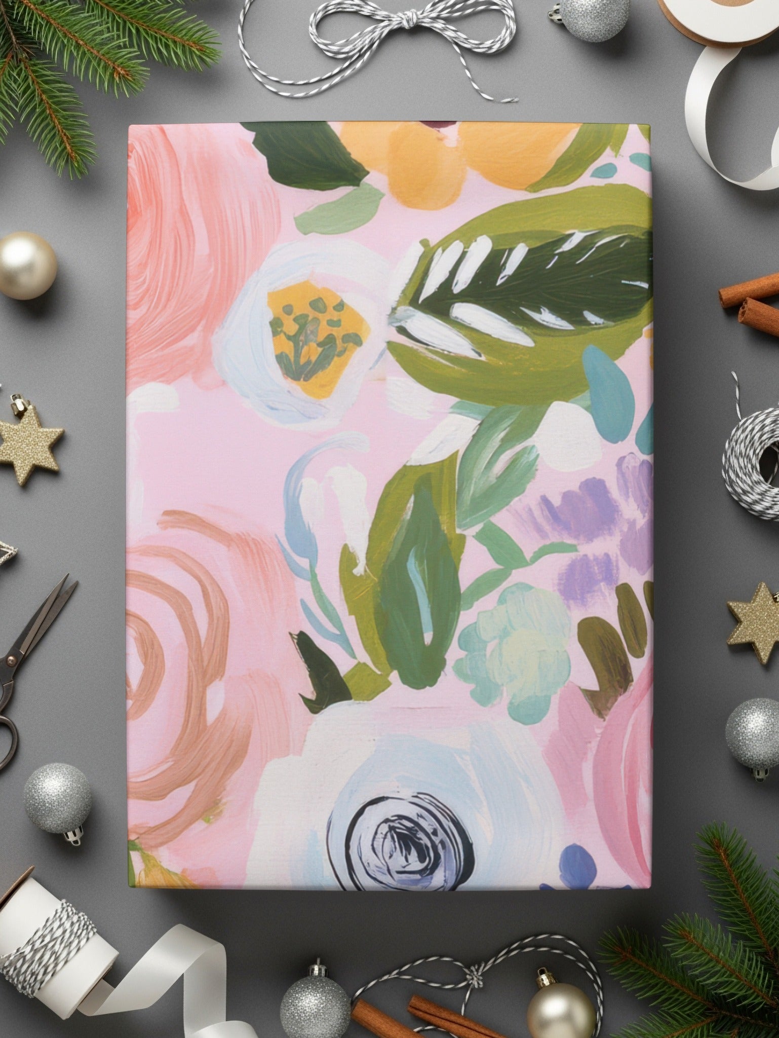Acrylic Pink Floral Seamless Pattern, Fine Art Floral, Gouache Painted Flowers Digital Paper, Printable Fabric Design, Repeat Pattern - Moore and Mountain