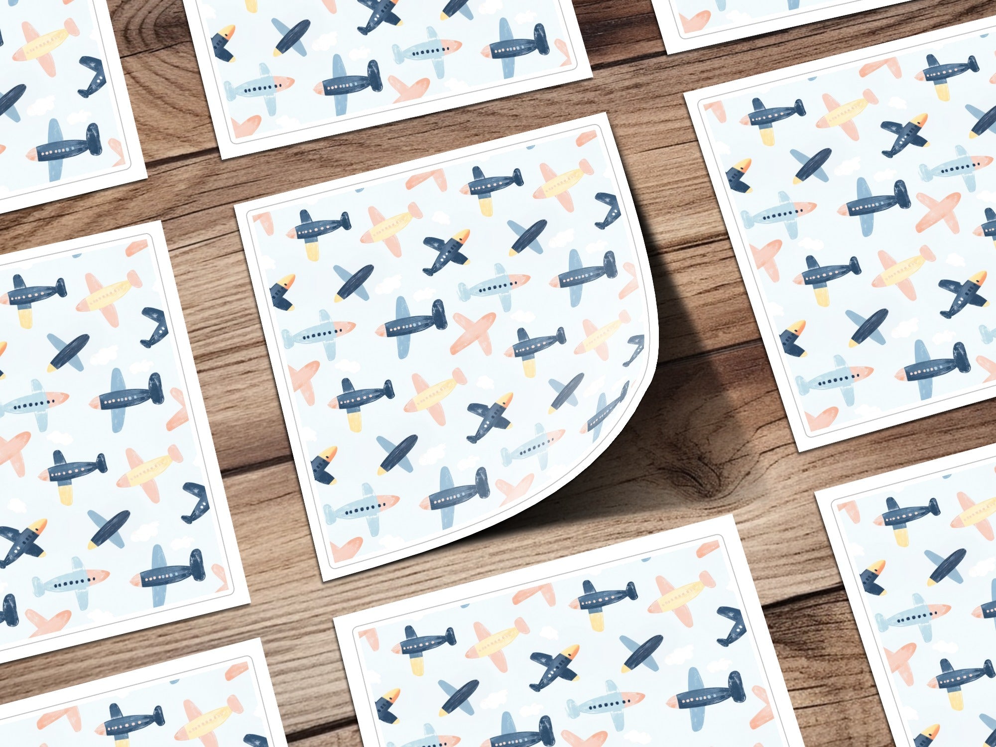 Airplane Digital Paper, Seamless Aviation Pattern, Pastel Airplane Print, Childrens Background, Airplane Seamless Pattern, Kid Digital Paper - Moore and Mountain