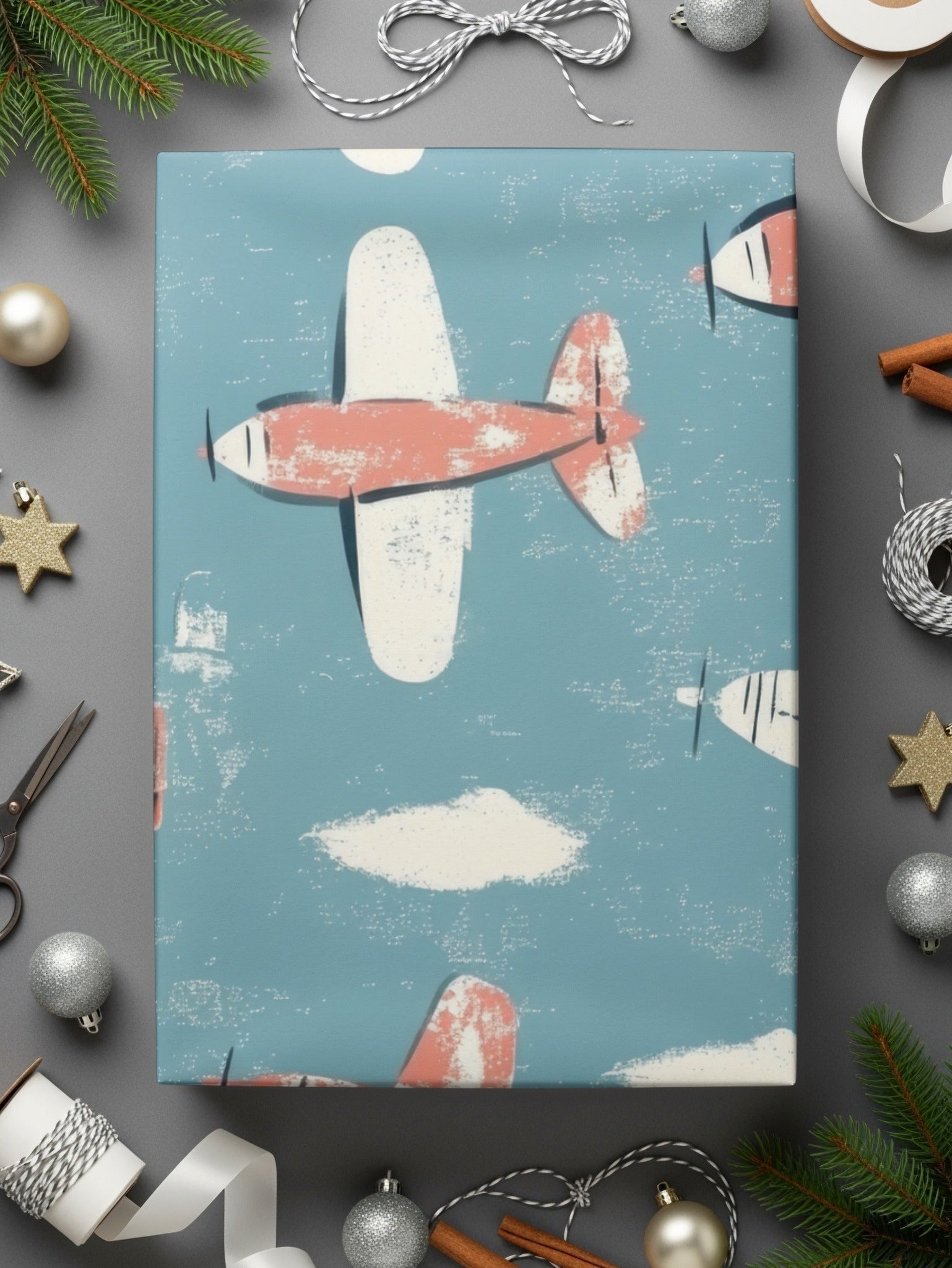 Airplane Seamless Pattern, Flying Aircraft Background, Kids Room Wallpaper, Retro Aviation Digital Paper, Plane Fabric Pattern, Digital - Moore and Mountain