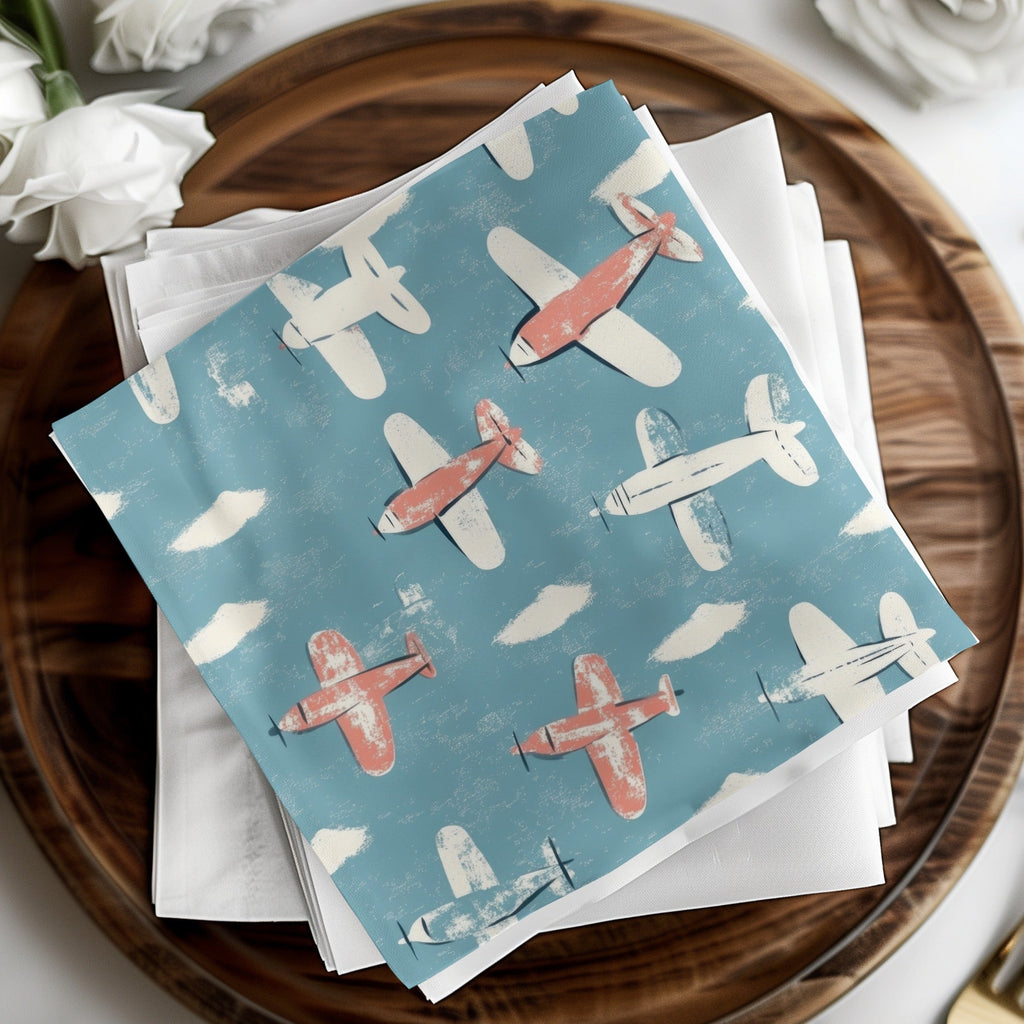 Airplane Seamless Pattern, Flying Aircraft Background, Kids Room Wallpaper, Retro Aviation Digital Paper, Plane Fabric Pattern, Digital - Moore and Mountain