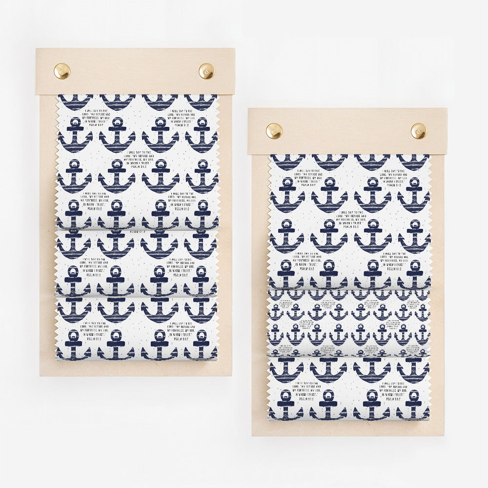 Navy Anchor Pattern Custom Print Design Fabric Product